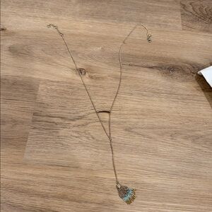 Elegant Gold and Blue Pendant Necklace